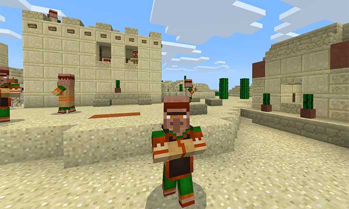 Download map New Desert Village & Villagers for Minecraft Bedrock Edition 1.6.1 for Android