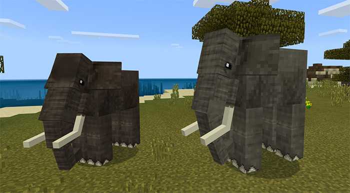 Download addon Elephants & Mammoths for Minecraft Bedrock Edition 1.8 for Android