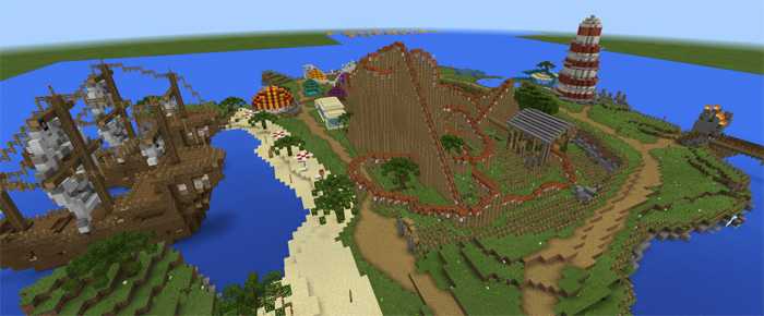 Download map Fantasy Islands Theme Park for Minecraft Bedrock Edition 1.7 for Android