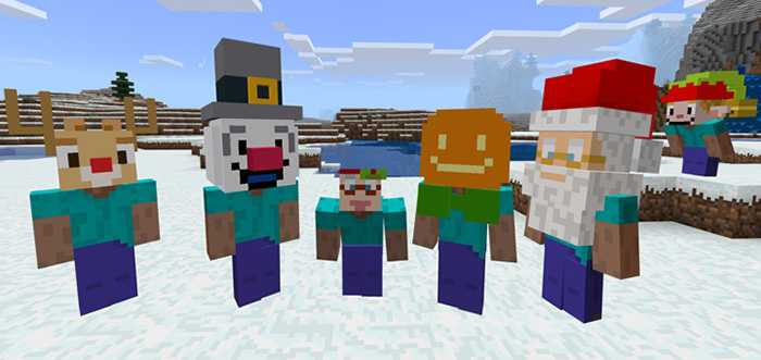 Download addon Christmas Heads Costumes for Minecraft Bedrock Edition 1.9 for Android