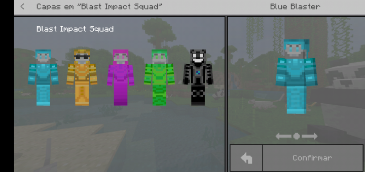Download skin pack Blast Impact Squad for Minecraft Bedrock Edition 1.9 for Android