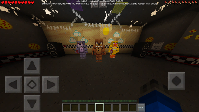 Download map Five Nights at Freddy’s v2 (Mini-game) for Minecraft Bedrock Edition 1.10 for Android