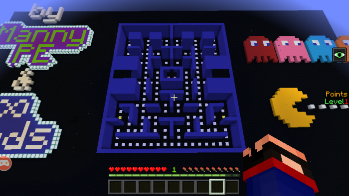 Download map Pac-Man Game for Minecraft Bedrock Edition 1.10 for Android