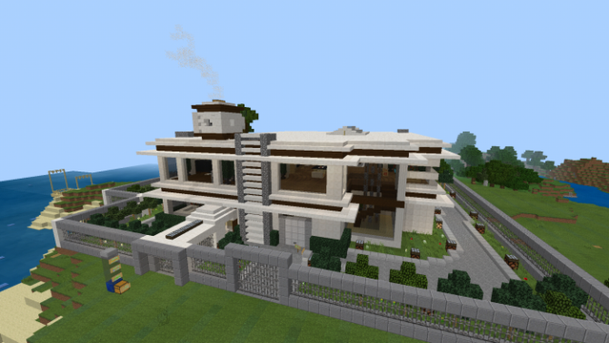 Download map Smart Modern House for Minecraft Bedrock ...