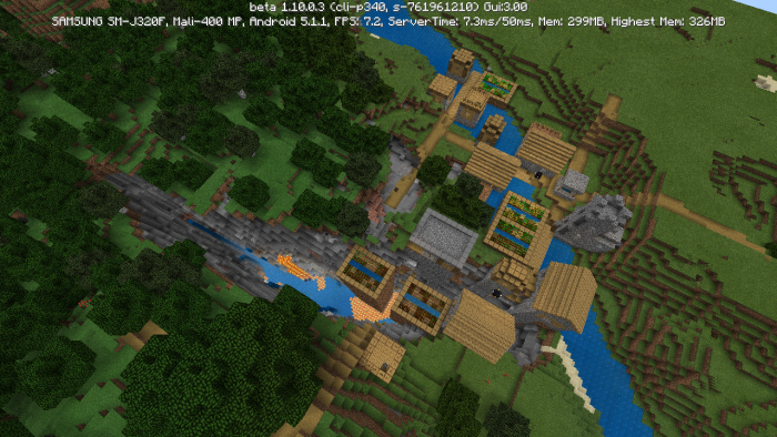 Seed Huge Swamp Ravine at the Spawn for Minecraft Bedrock Edition 1.10 for Android