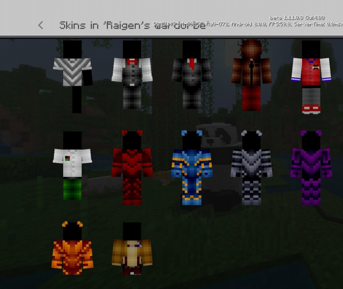 Download skin pack Raigen’s Wardrobe for Minecraft Bedrock Edition 1.10 for Android