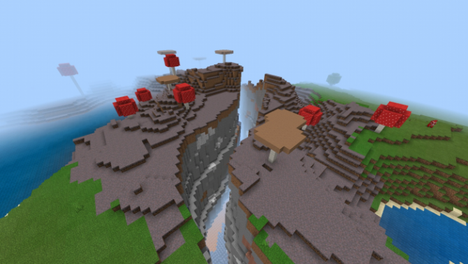 Seed Mushroom Biome with a Ravine and Village 1.10