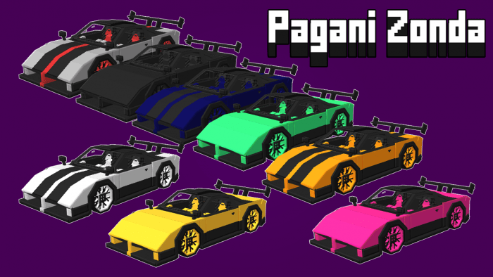 Addon Minecraft Style Pagani Zonda Car 1.13