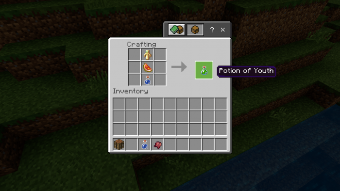 Download addon Potions of Youth for Minecraft Bedrock 